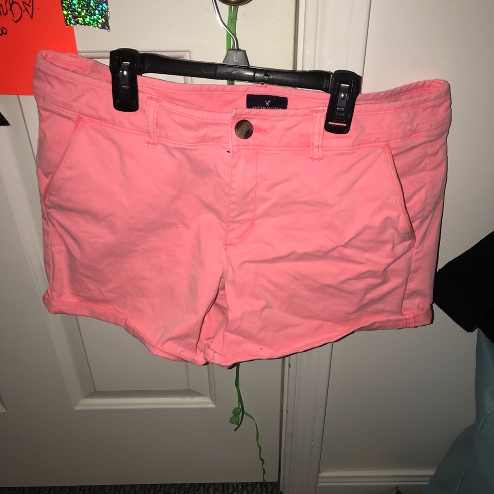 Pink mid rise shorts from American eagle